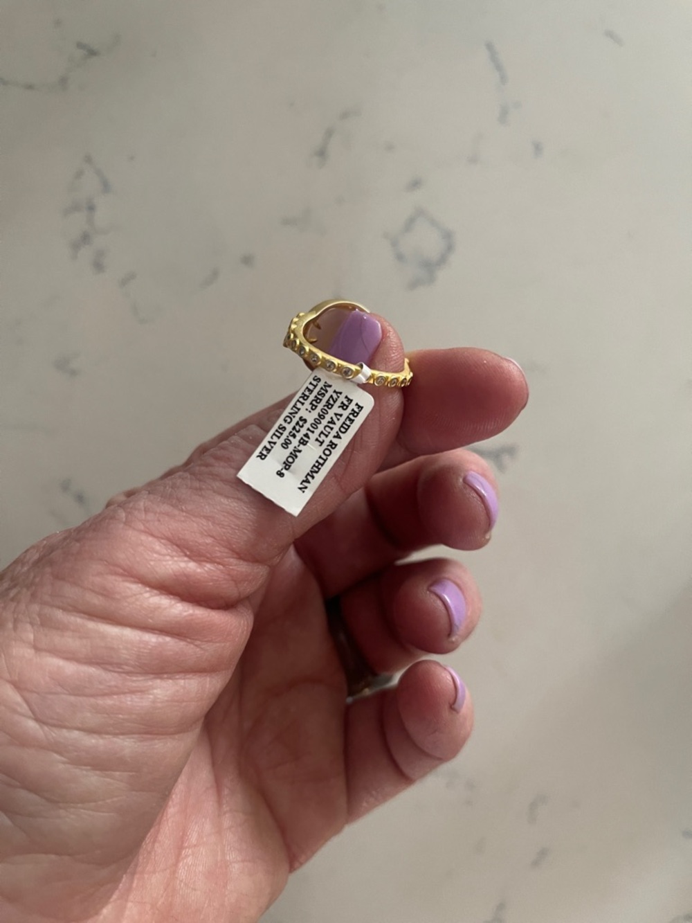 Freda Rothman size 7 gold ring - Picture 4 of 6